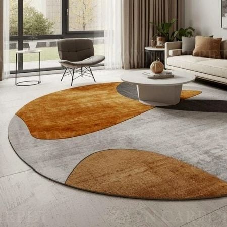 Handcrafted Earth Tone Abstract Modern Living Room Rug